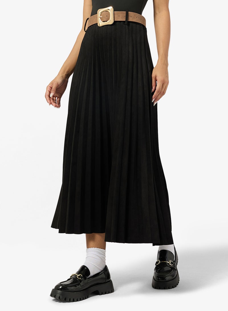 Ginger Belted Pleated Midi Skirt - Image 1